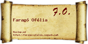 Faragó Ofélia névjegykártya